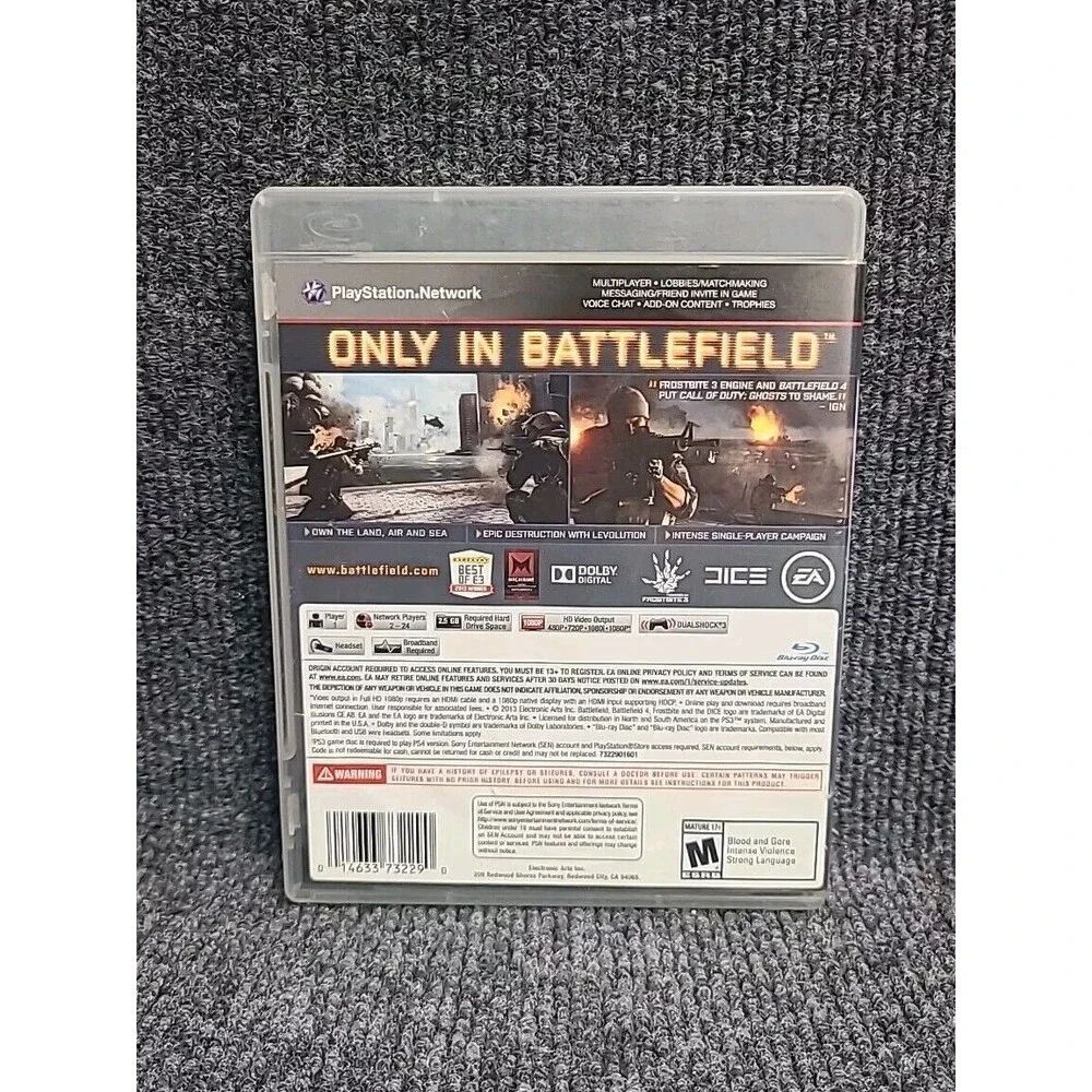 PS3 Battlefield 4 (Sony PlayStation 3, 2013) CIB Tested